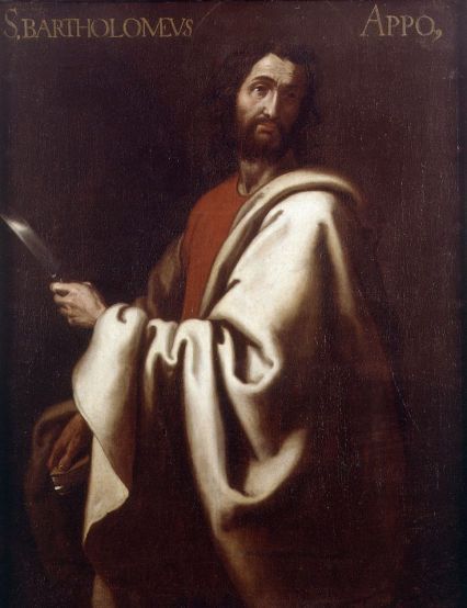 Saint Bartholomew the Apostle San Bartolomé By Gregorio Bausá (1590-1656 Saint Bartholomew, Spanish Baroque, St Bartholomew, Liturgy Of The Hours, San Bartolome, 12 Apostles, Bible Things, The Transfiguration, Jan Van Eyck