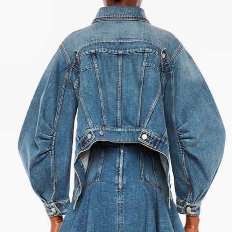 Double Denim Addiction on Instagram: “💎 via @alexandermcqueen #denim #jeans #blue #doubledenim #doubledenimaddiction” Western Denim Jacket, Designer Denim Jacket, Oversized Jean Jacket, Denim Projects, Hoodie Pattern, Fashion Forecasting, Timeless Wardrobe, Sketches Dresses, Designer Denim