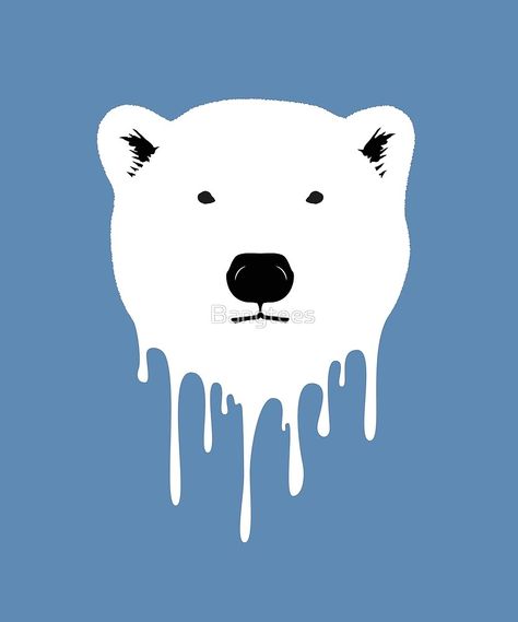 Save The Polar Bears - Global Warming. #savethearctic #savethepolarbears #polarbears #arctic #globalwarming #climatechange Save Earth Posters, Polar Bear Logo, Polar Bear Face, Polar Bear Illustration, Save The Polar Bears, Save The Arctic, Save Mother Earth, Sea Ice, Bear Illustration