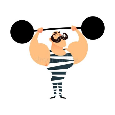 Guy Character, Circus Strongman, Strong Man, Man Vector, Free Art Prints, Cartoon Man, Guy Pictures, Free Vector Graphics, Flat Illustration