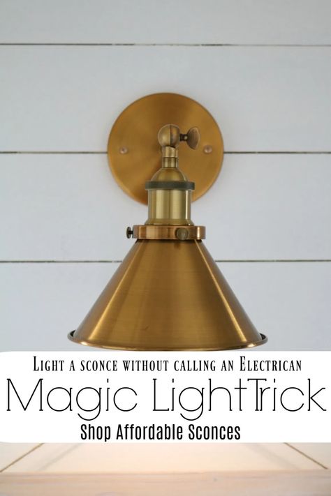 Magic Light Trick, Nesting With Grace, Eclectic Cottage, Magic Light, Puck Lights, Black Spray Paint, Light Magic, Baby Shower Decor, Affordable Home Decor