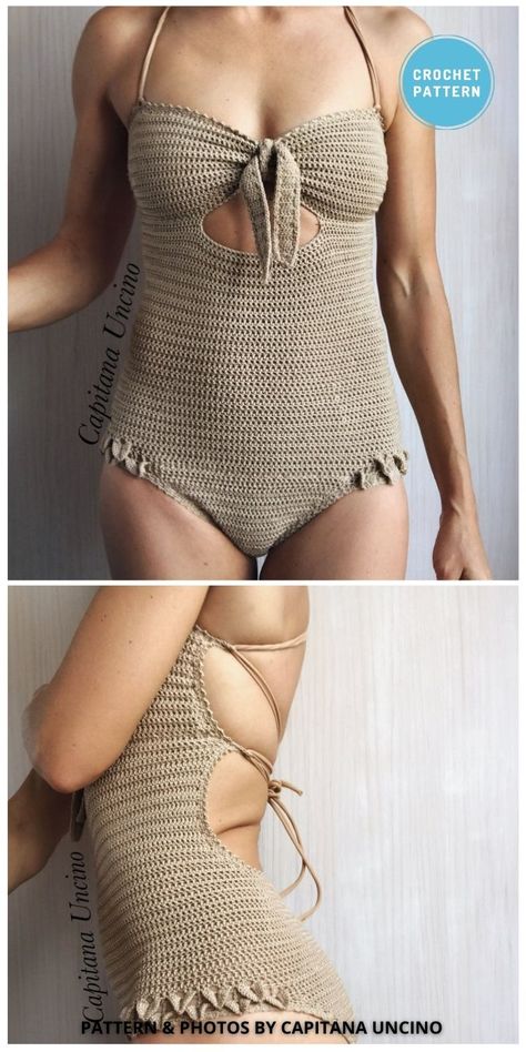 Crochet Body Suit Pattern Free, Crochet Bathing Suits Pattern Free, Crochet Swimwear One Piece, Crochet Bras, Crochet Bathing Suit Pattern, Swimsuit Patterns, Crochet Swimsuits Pattern, Learn Crochet Beginner, Crochet One Piece Swimsuit