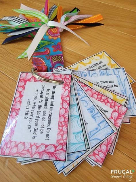 Download these bible verse printables for on the go scripture cards. Inspirational bible verses for mom, kids, youth, teens, toddlers, teachers and dads. Plus create this easy DIY Keychain cute craft as a Christian Gift for teachers, Sunday school leaders, bible study leaders, teen girls, and a DIY keychain for kids. This easy bible verse craft will keep the word of God in your back pocket or on your keychain. Great Sunday school ideas or Sunday school gifts for teachers #bibleverse Cute Keychain Diy, School Gifts For Teachers, Christian Gifts Diy, Scripture Cards Printable, Family Bible Verses, Bible Verse For Moms, Bible Crafts Sunday School, Secret Sister Gifts, Crafts For Teens To Make