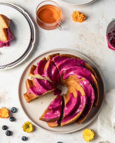 Blueberry Glaze, Infused Butter, Blueberry Juice, Cake Slice, Earl Gray, Snack Cake, Earl Grey, Easter Celebration, Confectioners Sugar