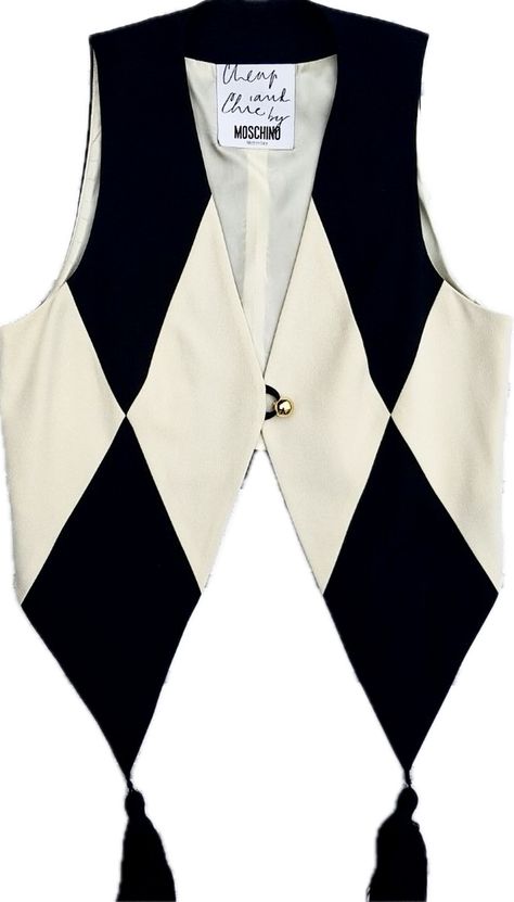 Moschino vintage harlequin waistcoat [edited] Vintage Harlequin, Moschino Vintage, Upcycle Clothes, Look Cool, True Vintage, Diy Fashion, Diy Clothes, Aesthetic Clothes, Moschino