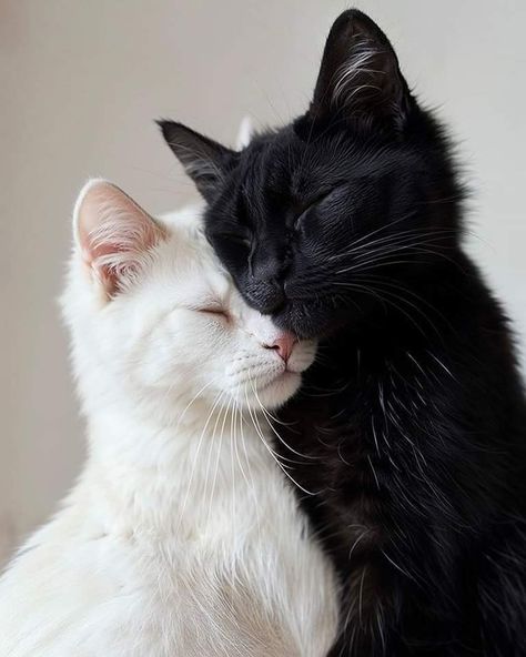 Black And White Cats, Cat Cuddle, Söt Katt, Cute Cats Photos, White Cats, Cat Aesthetic, Cute Cats And Dogs, Pretty Cats, Black Cats