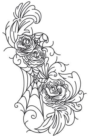 Gothic Gala - Roses | Urban Threads: Unique and Awesome Embroidery Designs Gothic Flowers, Tattoo Zeichnungen, Gothic Tattoo, Redwork Embroidery, Urban Threads, Learn Embroidery, Embroidery Patterns Free, Henna Tattoo Designs, Tattoo Design Drawings