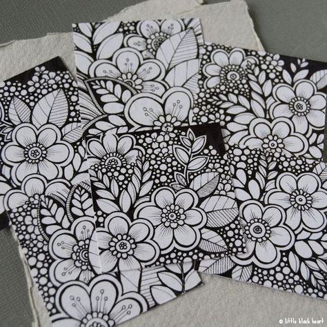 celebrating the simplicity of black ink on white paper, combined with a lovely floral pattern design. one of 6 in a little series i made. (as seen in group pics.) this original artwork measures exactly 2 inch x 2 inch.  ... daha fazla Zen Doodle Art, Group Pics, Floral Pattern Design, Zentangle Drawings, Doodle Art Designs, Pink Feathers, Zen Art, Pebble Painting, Watercolour Paper