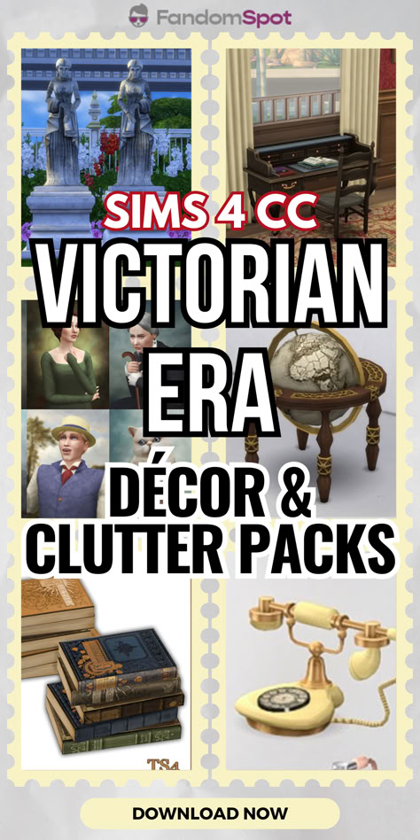 Add some Victorian-era 1800s CC into your Sims 4 gameplay. This CC list is perfect for the decades challenge, or even for some old-school storytelling Sims 4 Old Timey Cc, Sims 4 Royalty Challenge, Victorian Mods Sims 4, Sims 4 Royality Cc, The Sims 4 Cc Victorian Furniture, Sims 4 Victorian Bedroom, Sims4 Cc Victorian, Sims 4 1800s Cc Furniture, Sims 4 1800s Furniture