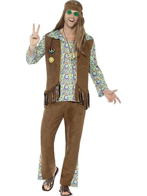 Hippie Outfits Men, 60s Fancy Dress, Outfit Herren, Hippie Costume Halloween, Hippie Men, Mens Fancy Dress, 70s Costume, 60s Hippie, Waistcoat Men