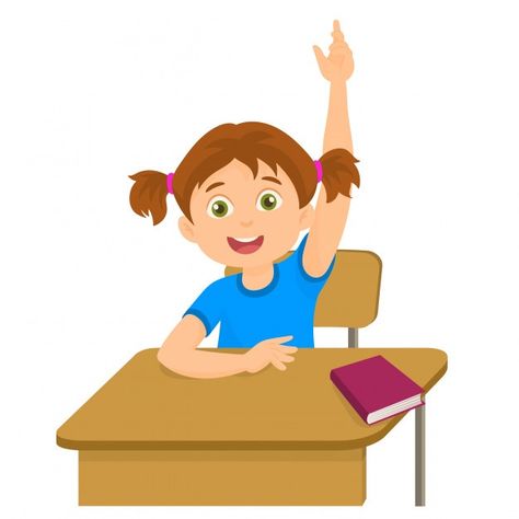 Girl raising hand in the classroom for a... | Premium Vector #Freepik #vector #school #books #hand #education Raise Your Hand Classroom Rules, Raising Hands In Classroom, Raise Hand, English Conversation For Kids, Free Cartoon Characters, Peppa Pig Coloring Pages, Ask For A Raise, Hand Clipart, Student Cartoon