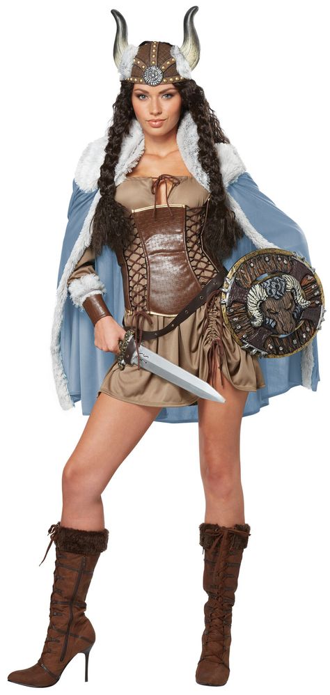 Be a Norse Goddess this Halloween in  this sexy viking costume Female Viking Costume, Victoria Costume, Viking Halloween Costume, Vikings Halloween, Costume Viking, Warrior Costume, California Costumes, Body Hugging Dress, Viking Costume