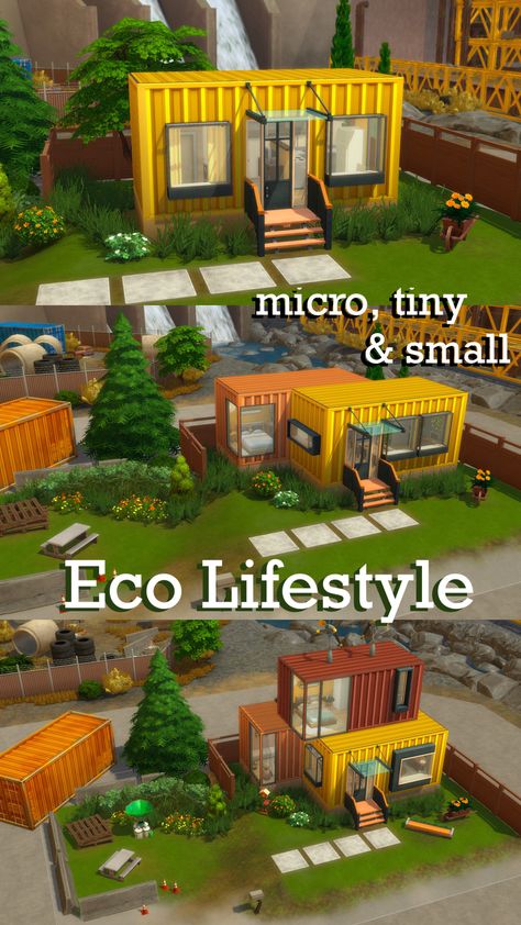 search the the sims 4 gallery – @wonderlandinn :
"Micro Eco Lifestyle" 12k 32 tile for 1 sim.
"Tiny Eco Lifestyle" 18k 64 tile for 1-2 sims.
"Small Eco Lifestyle" 32k 100 tile for 1-4 sims.
🚚
#sims4inspo #sims4builds #sims4ecolifestyle #sims4tinyhome #sims4tinystarters Sims 4 Container House Layout, Sims Tiny House Ideas, The Sims 4 Eco Lifestyle House, The Sims 4 Container House, Sims Eco Lifestyle, Microhome Sims 4, Tiny Home Sims 4 Floor Plan, Sims 4 Cc Eco Lifestyle, Sims 4 Shipping Container House