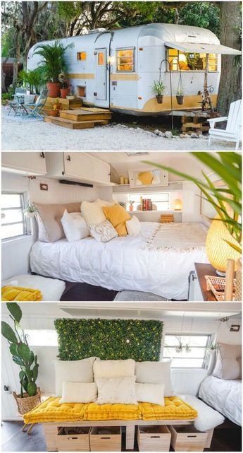 Vintage Trailer Remodel, Airstream Living, Trailer House, Florida Camping, Airstream Remodel, Caravan Makeover, Airstream Interior, Airstream Renovation, Vintage Camper Remodel