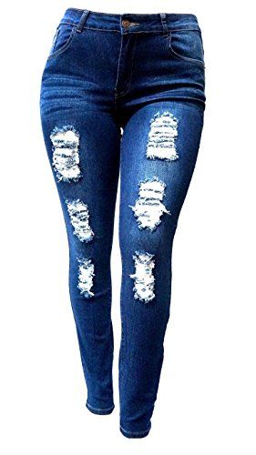 Women's Jeans - SL 1826 WOMENS PLUS SIZE Stretch Distressed Ripped BLUE SKINNY DENIM JEANS PANTS * Check this awesome product by going to the link at the image. Plus Size Ripped Jeans, Plus Size Distressed Jeans, Jeans Heels Outfit, Olive Green Cargo Pants, Concert Wear, Women's Plus Size Jeans, Denim Jeans Pants, Jeans Outfit Women, Jeans Plus Size