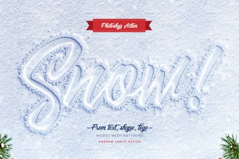 Snow Lettering - Photoshop Action by Sko4 on Envato Elements Snow Lettering, Glass Photoshop, Photoshop Actions Free Download, Photoshop Text Effects, Winter Words, Photoshop Text, Free Photoshop Actions, Photoshop Painting, Adobe Photoshop Elements