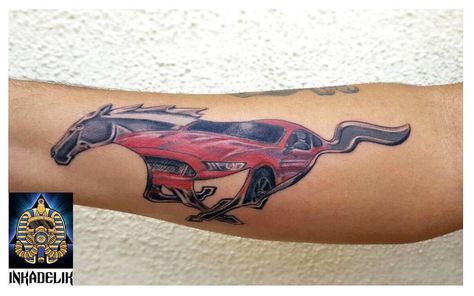 #mustang #cars #fast #musclecar #cartattoo #mustangtattoo #horse #tattooart #tattoo #instaart #instatattoo #koramangalatattoos #instapic… Ford Mustang Tattoo Ideas, Mustang Horse Tattoo, Mustang Tattoo Ideas, Ford Tattoo, Horse Tattoo Ideas, Chest Tattoo Lettering, Futurama Tattoo, Mustang Tattoo, Man Tattoos