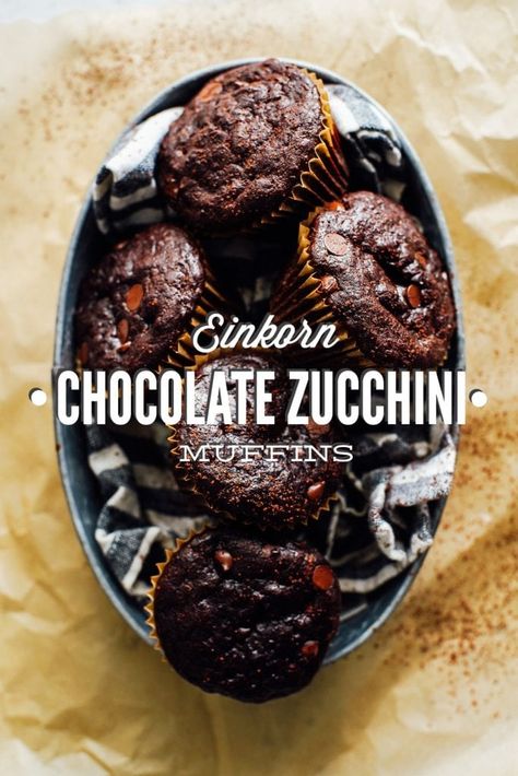 Einkorn Bread, Einkorn Recipes, Chocolate Zucchini Muffins, Clean Breakfast, Einkorn Flour, Chocolate Zucchini Bread, Zucchini Muffins, Oatmeal Cookie Recipes, Chocolate Zucchini