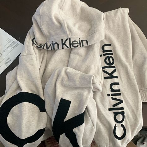 Beige Calvin Klein Xxl Jogging Suit. Calvin Klein Written On The Side Of The Pants And Top Of The Hood.C On The Right Arm And K On The Left Arm. Very Comfortable. Just Tried It On. Never Worn Besides That. Jogging Pants Outfit, Calvin Klein Sporty Winter Sweatshirt, Calvin Klein Crew Neck Sweatshirt For Streetwear, Calvin Klein Hoodie Woman, Calvin Klein Sporty Hoodie For Streetwear, Calvin Klein Cotton Hoodie With Long Sleeves, Calvin Klein Outfits, Calvin Klien, Pants And Top