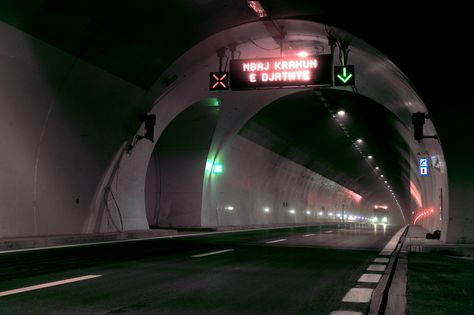 Road Tunnel in Albania - Tirana to Elbasan Highway construction by AKTOR S.A. Car Tunnel, Blender Room, Cyberpunk Background, Road Tunnel, Albania Tirana, Escape Puzzle, Speed Limit Signs, Minecraft City, Fire Escape