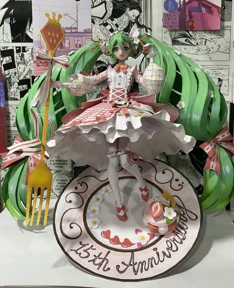 [tik tok creator-BaGeMa][Telegram channel of the creator-BaGeMa in chat(Russian creator)] There is another photo of this figure on the channel. Hashtags: #papercraft #papercraftHatsuneMiku #Papercraftmiku Anime Figure Papercraft, Paper Crafts Figures, Aesthetic Paper Craft Template, Character Papercraft Template, Papercraft Figure Template, Strawberry Miku Papercraft, Miku Papercraft Template, Paper Figures Anime, Anime Paper Craft