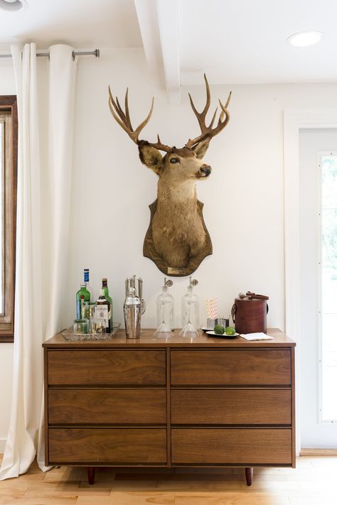 Deer Mounts In Living Room, Deer Heads Living Room, Deer Mount Decor, Deer Mount Ideas, Woods House, Deer Head Decor, Everyday Aesthetic, Taxidermy Decor, To My Dear Friend