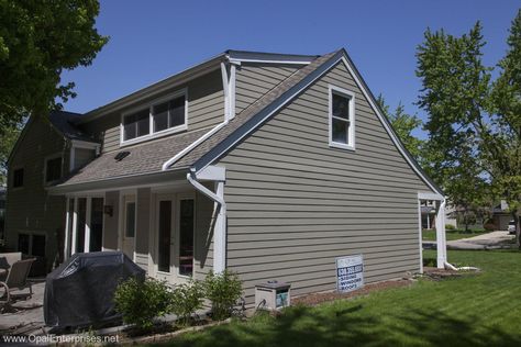 Fabulous Renovation with GAF Roof & Hardie Monterey Taupe Siding - Opal Enterprises Inc Hardie Monterey Taupe, Taupe Siding, Hardie Board Colors, James Hardie Siding Colors, Garage Colors, Taupe Exterior, Hardy Board, Hardie Board Siding, Hardy Plank Siding