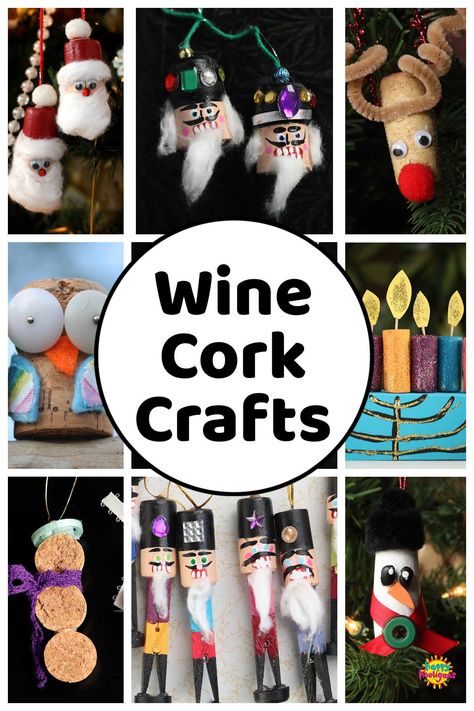 Cool ways to give your corks a second life in the form of adorable ornaments, gifts, kids activities and more! #happyhooligans #WineCorks #CorkCraft #Kids #Crafts #Activities #Cork #Ornaments Christmas Homemade Ornaments, Santa Crafts For Kids, Christmas Cork Ornaments, Kids Crafts Ornaments, Mothers Day Crafts Preschool, Wine Cork Diy Projects, Wine Cork Crafts Christmas, Santa Craft, Ornaments Diy Kids