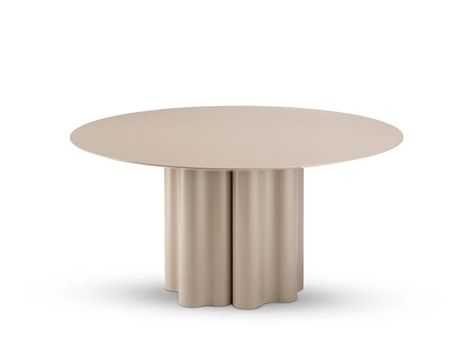 Round table with MDF top and rigid polyurethane base TEATRO MAGICO | Round table by Saba Italia Dining Table White Top, Saba Italia, Dining Table Oval, Modern Outdoor Table, Meeting Tables, Dining Table White, Sculptural Furniture, Gold Office, Italia Design