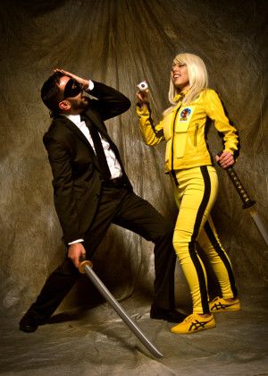 Kill Bill Cosplay | Beatrix vs. Crazy 88 Kill Bill Halloween Costume Couple, Beatrix Kill Bill Costume, Kill Bill Couple Costume, Kill Bill Cosplay, Kill Costume, Kill Bill Costume, Kill Bill Volume 2, Kill Bill Costume Elle Driver, Kill Bill Deadly Viper Squad