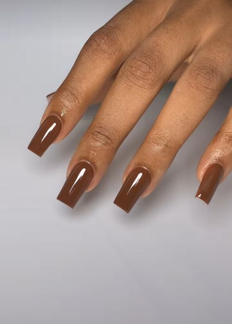 Multicolor Brown Nails, Broqn Nails, Brown Tone Acrylic Nails, Chocolate Brown Nails Black Women, Funky Brown Nails, Violet Nails, Natural Nails Manicure, Brown Acrylic Nails, Pedi Ideas