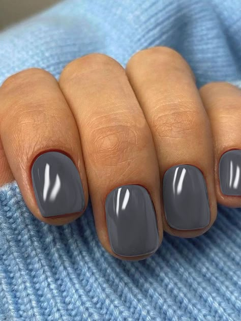 Solid Color Nails, Gray Nails, Nail Forms, Stick On Nails, Manicure Y Pedicure, Fall Nail Designs, Fancy Nails, Powder Nails, Nail Accessories