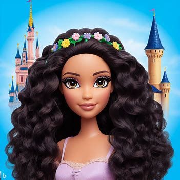 crie uma imagem no estilo disney pixar 3d do filme com título Sabrina centralizado no meio inferior da imagem que é sobre uma garota de 28 anos, cabelo preto longo e cacheado, olhos escuros, pele morena clara onde ela é uma barbie do filme barbie rapunzel na torre - Criador de imagens do Microsoft Bing Barbie Rapunzel, Create Image, Rapunzel, Disney Pixar, Bing Images, The Creator, Disney