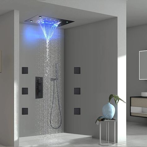 Bathroom Renovation Shower, Rain Shower Bathroom, Shower Renovation, Rain Shower System, Dream Shower, Bathroom Shower Design, Waterfall Shower, Luxury Shower, Bathroom Design Inspiration