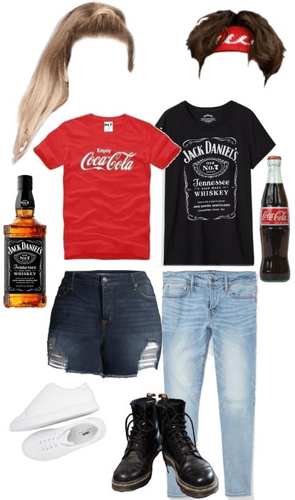 Jack n Coke Couples Costume Outfit | ShopLook Jack And Coke Halloween Costume, Jack And Coke Costume, Jack And Coke Costumes, Coke Costume, Halloween Parejas, Jack And Coke, Couples Costume, Last Minute Costumes, Couples Halloween