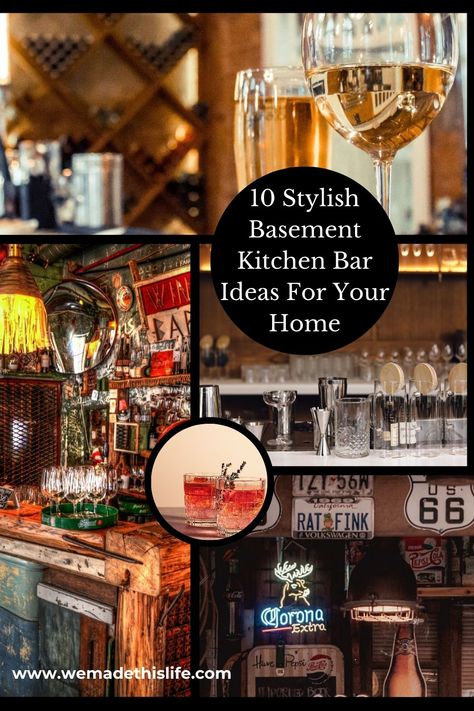 10 Stylish Basement Kitchen Bar Ideas For Your Home Basement Kitchen Bar, Cozy Man Cave, Kitchen Bar Design Ideas, Stylish Basement, Kitchen Bar Ideas, Back Bar Design, Housing Decor, Bar Design Ideas, Kitchen Bar Design