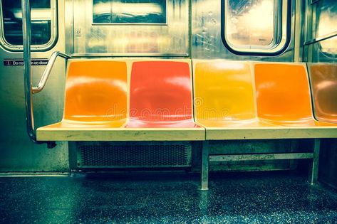 New York City Subway Car Seats royalty free stock photo Subway Seats, City Mood Board, 3d Modeling Reference, Subway Aesthetic, Subway Car, Narrative Illustration, Mirror Of Erised, Photos To Draw, Background Environment