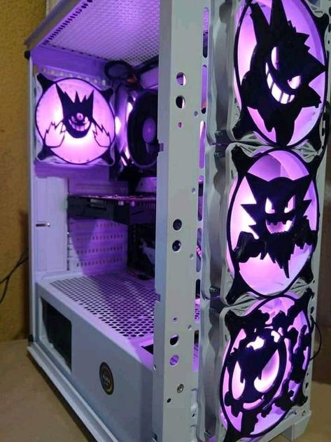 Pc Decoration, Pokemon Room, Gamer Room Decor, Pc Gaming Setup, Bedroom Setup, Computer Room, Gaming Room Setup, Gamer Room, Kawaii Room