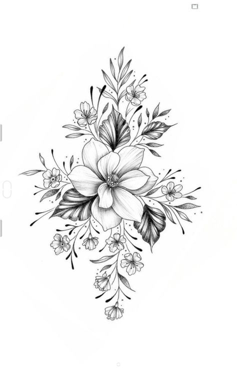 Arm Sleeve Tattoos For Women Sketch, Tattoo Sleeve Filler Flowers, Music With Flowers Tattoo, Tattoo Of Flowers On Arm, Flower Tattoos Lower Arm, Flower Cluster Tattoo Design, Tattoo Sleeve Fillers Women, Shoulder Tattoos For Women Design, Floral Leg Piece