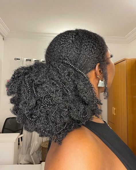 66 Different Ways to Style Your Natural Hair At Home | ThriveNaija Lus Hair, Natural Hair Pictures, Bun With Curls, Hair Shrinkage, Exotic Hairstyles, Natural Braided Hairstyles, Curls For The Girls, Say No More, Braided Bun Hairstyles