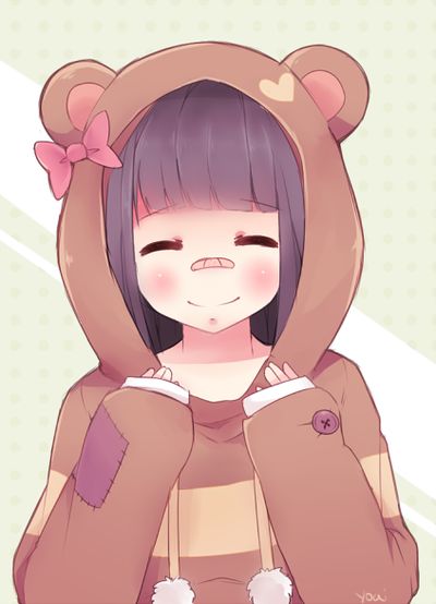 bear hoodie by Yoai on DeviantArt Hoodie Cartoon, Feeling Well, Bear Girl, Chibi Girl, Bear Hoodie, Anime People, Anime Poses Reference, Kawaii Art, Anime Poses