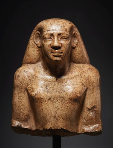 An Egyptian Indurated Limestone Bust of a Man, late 25th/early 26th Dynasty, circa 670-650 B.C. Broad Nose, Kemet Art, Ancient Egyptian Artwork, Ancient Egypt Civilization, Egyptian Artwork, Ptolemaic Egypt, Kemet Egypt, Ancient Egypt History, Black God