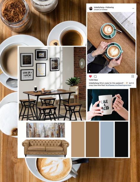 Interior Design Color Palette, Decor Mood Board, Mood Board Layout, Wall Color Schemes, Design Color Palette, Color Palette Interior Design, Presentation Design Layout, Coffee Drinker, Interior Design Color