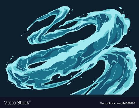 How To Draw Flowing Water, Water Magic Reference, Water Splash Illustration Digital Art, Water Movement Drawing, Water Digital Art Tutorial, Water Powers Drawing, How To Draw Water Digital, Water Background Drawing, Liquid Reference