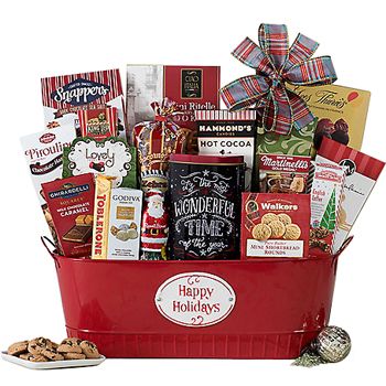 Food Basket Ideas, Christmas Food Gift Baskets, Ideas For Gift Baskets, Small Gift Basket, Food Gift Basket, Gift Basket Business, Holiday Gift Basket, Wine Country Gift Baskets, Happy Holiday Gifts