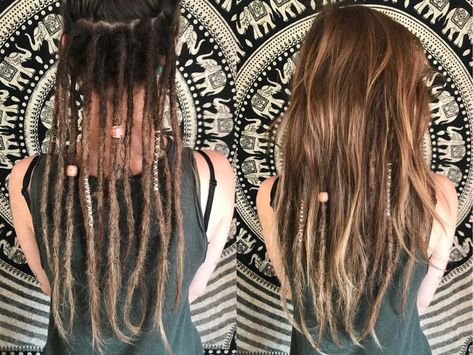 Hair With Some Dreads, Few Dreadlocks In Hair, Hair With A Few Dreads, Few Dreads In Hair, Boho Partial Dreads, Peak A Boo Dreads, How To Style Partial Dreads, Half Head Of Dreads, Braid In Dreadlocks