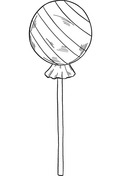 Lollipop Drawing, Lollipop Coloring, Sweets Clipart, Summer Preschool Crafts, Rainbow Lollipops, Kid Coloring Page, Summer Preschool, Clipart Black And White, Willy Wonka