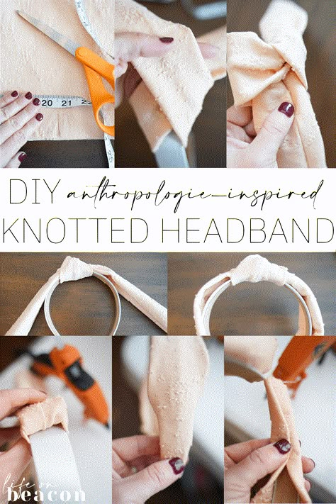 Diy Knotted Headband, Fabric Headband Tutorial, Fabric Headbands Diy, Knotted Headband Tutorial, Knotted Headband Diy, Accessories Tutorial, Headbands Diy, Hair Accessories Tutorial, Sewing Headbands