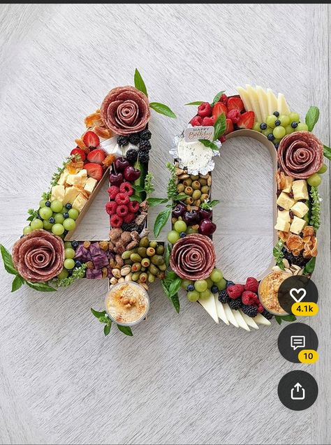 Charcuterie Numbers, Cardboard Letters, Paper Mache Boxes, Sweets Candy, Charcuterie Inspiration, Charcuterie And Cheese Board, Charcuterie Recipes, 80th Birthday Party, Holiday Appetizers