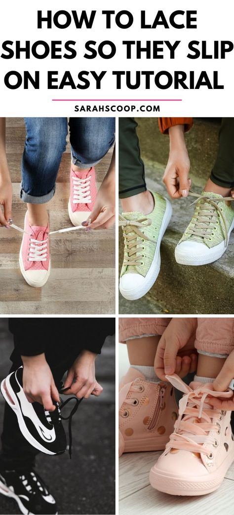 Untie the Knot of Confusion: A Laughably Simple Step-by-Step Guide on Lacing Shoes for 'Slip-On' Superpowers #fashion #style #howtostyle Tennis Shoes Lacing, Cute Ways To Lace Shoes, Tie Tennis Shoes Ways To, Tie Tennis Shoe Laces, How To Make Lace Up Shoes Slip On, Lacing Shoes No Tie Slip On, Loose Lace Shoes, Summer Slip-resistant Lace-up Sneakers, Slip-resistant Sports Sneakers Lace-up